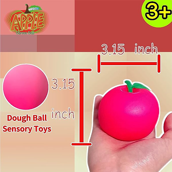 Äpple stressbollar för barn och vuxna (1-pack) Rolig färgförändring