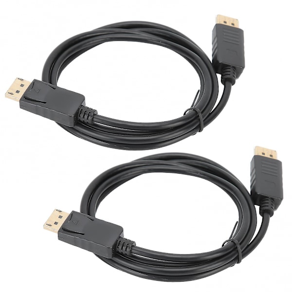 DisplayPort-kabel 1,8 m hann til hann DP-tilkoblingslinje 2 stk adapter