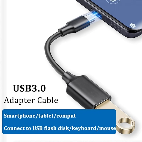 USB C - USB 3.0 -sovitin, OTG-kaapeli Type C - USB A, Type-C - USB 3.0 -jatkokaapeli, yhteensopiva iPhone 15 Pro Max/15 Plus/15, iPad Pro, MacBook Pro/A kanssa