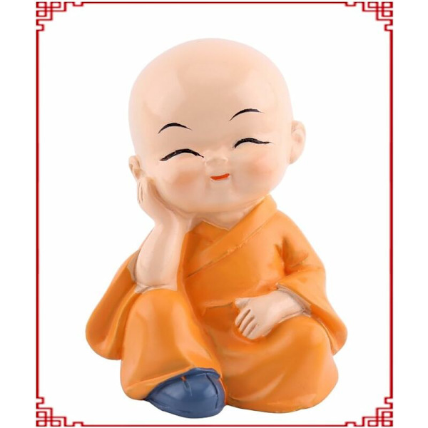 4 stk Buddha-statue - Mini Monk Buddha Resin Figurine for Home Gar