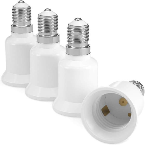 4x Sockeladapter - E14 til E27 Sockelkonverter - E27 Sockellampeholder Ada