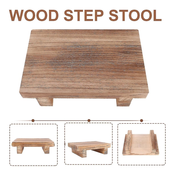 Wooden Bedside Step Stool For Indoor Outdoor Multipurpose Mobile Footstool For Home Living Room