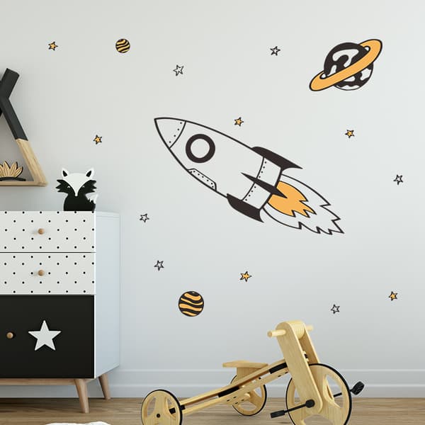 Et sæt miljøvenlige og allergivenlige wallstickers Blødt stof