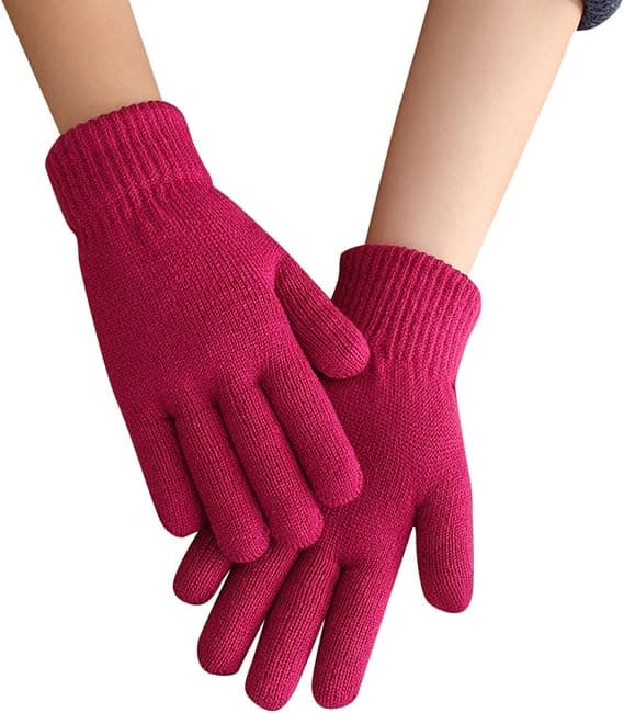 Kvinder Efterår og Vinter Simple Fashion Dobbeltstrikkede Varme Handsker