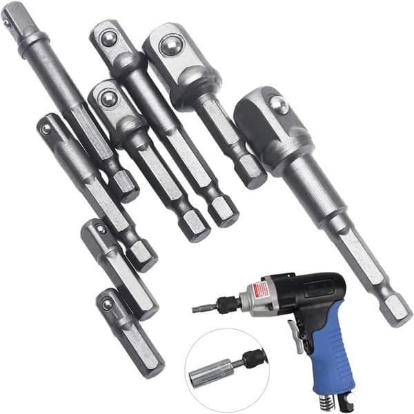 8 stk. 1/4\" 3/8\" 1/2\" Firkant Hex Skaft Slagpipeadapter for Batteridrill