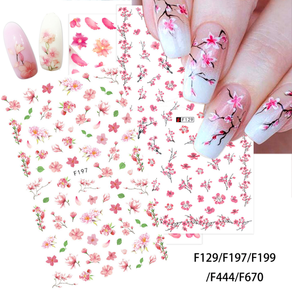 5 5d sculpted floral nail decals, three-dimensional embossed nail