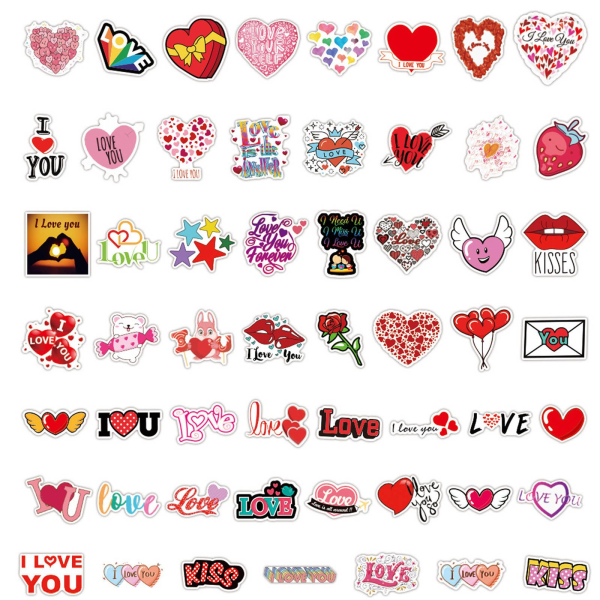 100 st alla hjärtans dag klistermärken Love Loving Heart Graffiti Sticke