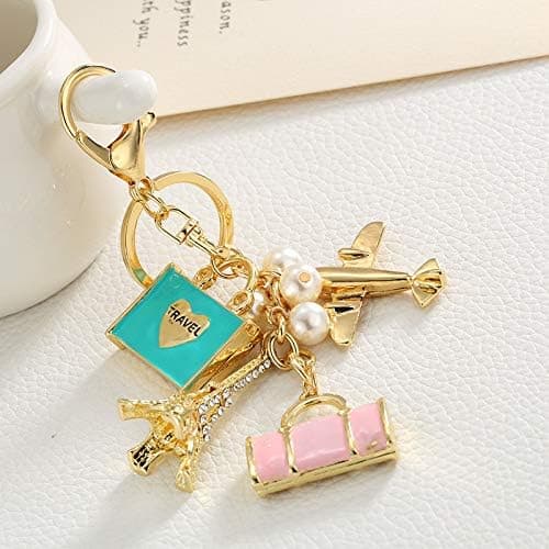 Fly Keychain - Eiffeltårnet Krystal Nøglering 1 Sæt Rejse til B