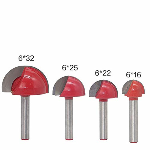 4 kpl 6 mm varren reitittimen ydinlaatikon terät CNC pyöreä ura jyrsin puuntyöstötyökalut 16 mm/22 mm/25 mm/32 mm