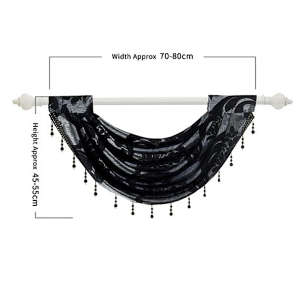 Blonder Waterfall Valance Vindusgardin Blomsterbrodert Semi Sheer Kitche