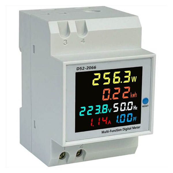D52-2066 100A multifunktionell digital elmätare AC250-450V skenmonterad elmätare