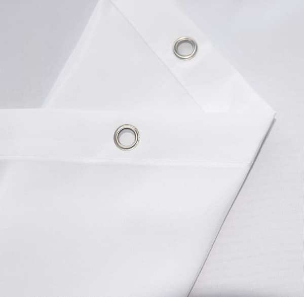 Antimögel duschdraperi 180x180 Lång för badkar, Vit Polyester Extra Längd med Vattenavvisande Magnet