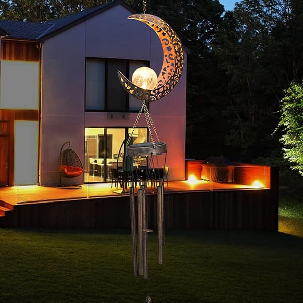 Moon Wind Light Vandtæt Automatisk Lampe med Solpanel Varm L