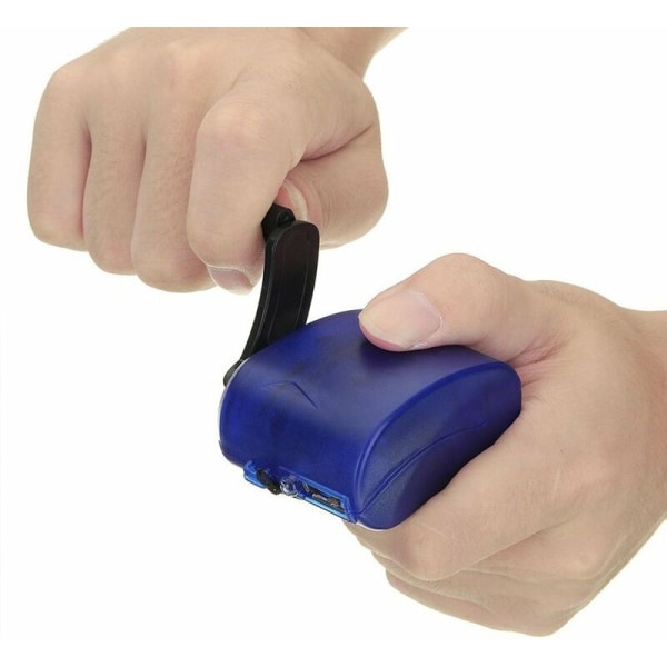 Generator USB-gränssnitt vev laddare blå