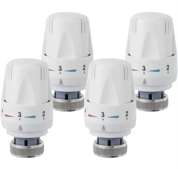 Sett med 4 termostathoder, M 30 x 1.5 Radiatorventil Erstatningshode, Termostatisk Radiatorventil