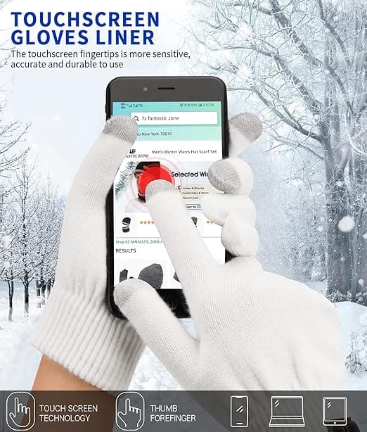 Kvinners Vinter Touchscreen Ull Magiske Hansker Varme Strikket Fleece Lin