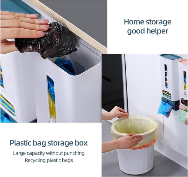 Vægmonteret Plastikposeaffaldspose Opbevaringsboks