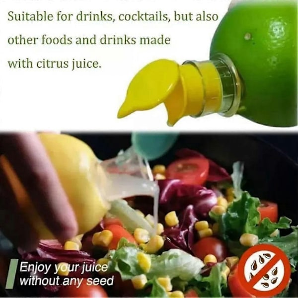 Citron Mini-Presser, Skruetop Citronpresser, Manuel Citronpresser i Plastik, Limepresser, Pres Lime til Cocktails, Drikkevarer