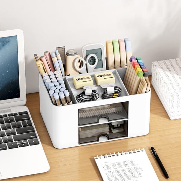 Pen Holder, Kontor Skrivebordsarrangører og Tilbehør，Multifunksjonell Blyant