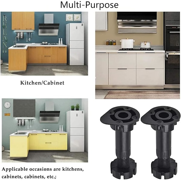 24 st möbelben, plastskåpsben 100mm-120mm, justerbar päls