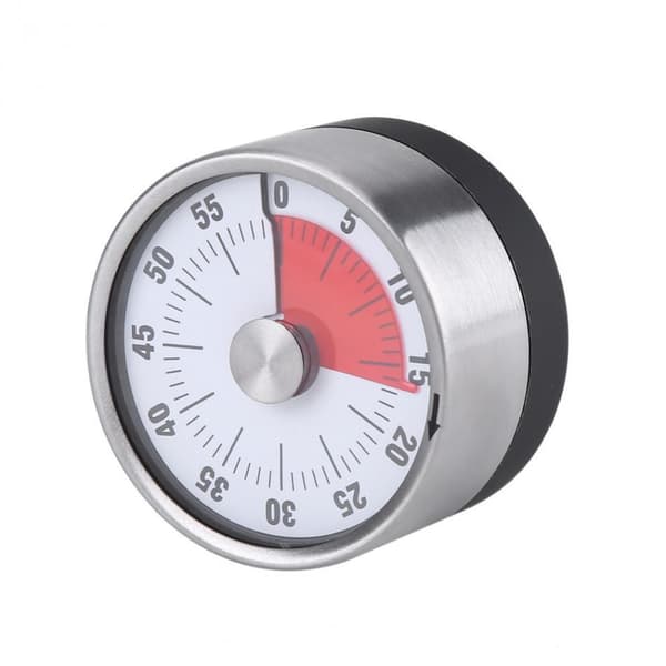 Basics mekanisk og magnetisk timer. Maksimalt 60 minutter. Hørbar