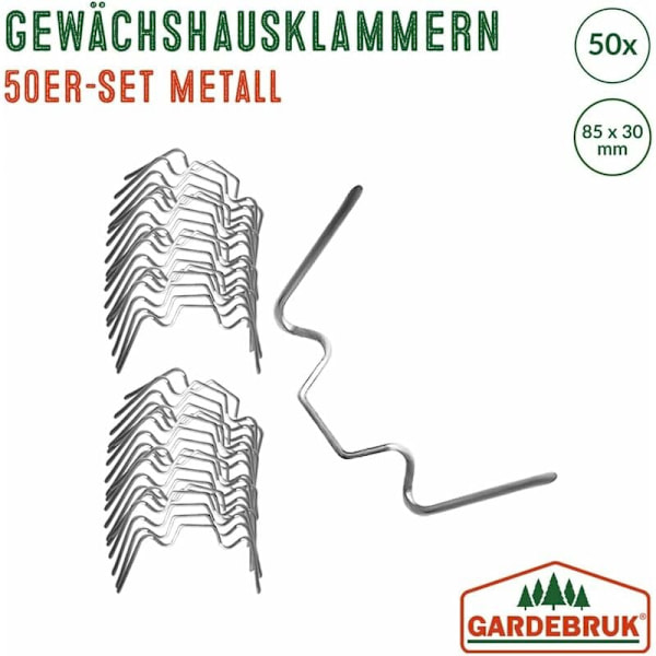 50 st. Rostfria Växthusklämmor 1,6 mm Tjocka Typ W