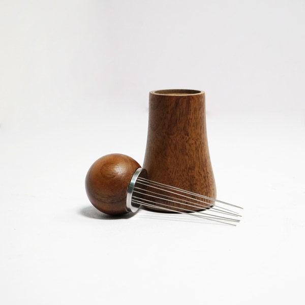 1 stk. Kaffe Klud Pulver Nål Omrøring Løs Pulver Nål Rustfrit Stål med Klud-stil Pulver Nål Base, 9,2*4,6cm