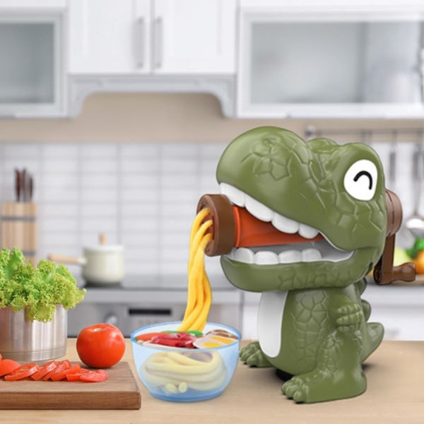 Dinosaurieformad lekdegssats för att göra nudlar Leksak Nudelmaskin Leksak Cartoon Leksak Färgad lera Kökskreationer Set för fantasifull lek Hand-öga