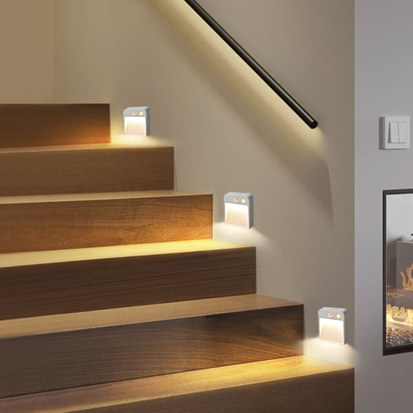 Bevægelsessensor stige lampe LED trådløs trin trappe auto ni