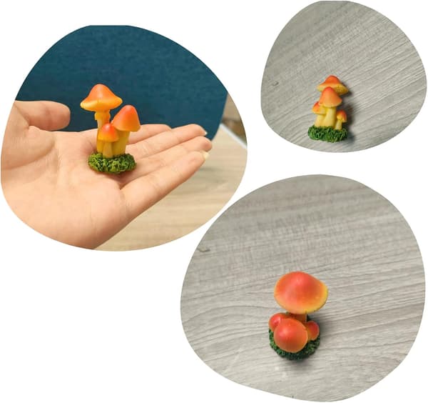 Harpiks Miniatyr Sopp 3stk, DIY Hage Sopp Statuer, Sopp Skulptur