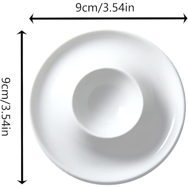 4 Stk. Porselen Eggkopp Eggeholder, Hvit Keramisk Eggkopp, Frokost Eggkoppbrett, Egnet for Hjemmekjøkken Restaurant Baking (Hvit)