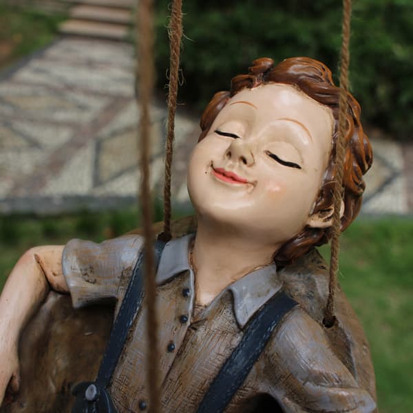 Balanse Statue Hagedekorasjon Skulptur Catinbow Gutt