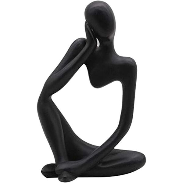 Tänkaren staty, harts tänkare abstrakt skulptur staty modern karaktär figurer heminredning kontor skrivbord prydnad födelsedagspresenter svart vänster