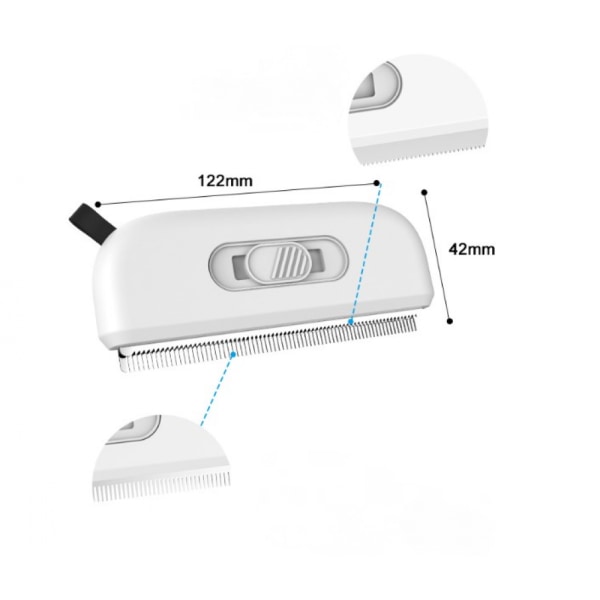 Kattebørste, Hundebørste, Bærbar Hårfjerningsbørste med 2 Inntrekkbare Flekker