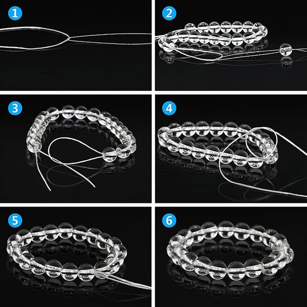 2 stk. gennemsigtig elastisk tråd til armbånd, 1 mm elastisk smykkefremstilling