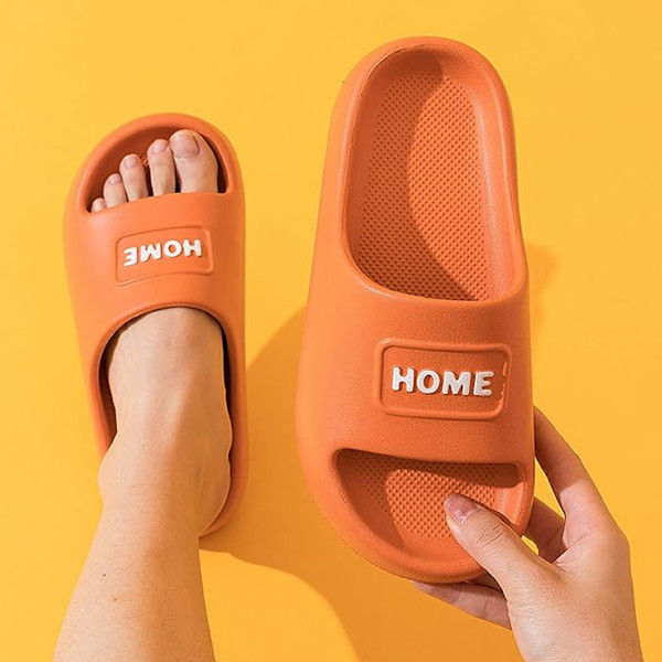 Brusebadssko til kvinder og mænd, platformsandal med pude, skridsikker til køkken og badeværelse, behagelige åbne tå-slippers, gul 40-41