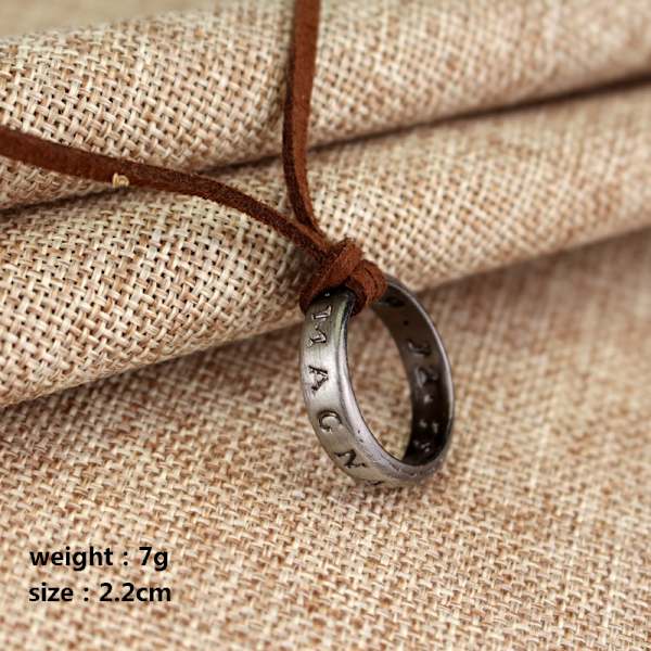 Icke-mainstream legering ringhänge halsband ring halsband