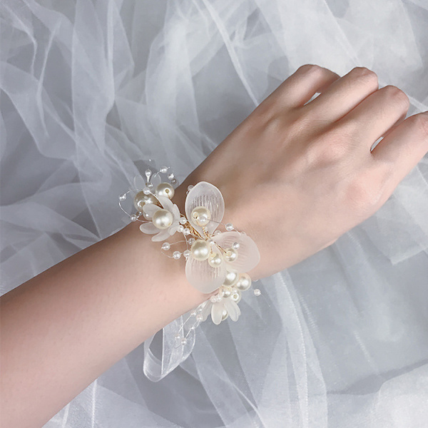 Bröllop Brud Tärna Handblomma, Corsage Armband Bröllopsplanerare Handledskorsage Handledsbluma för Blomflicka Bröllop Festival Strandfest Bal, 6 st