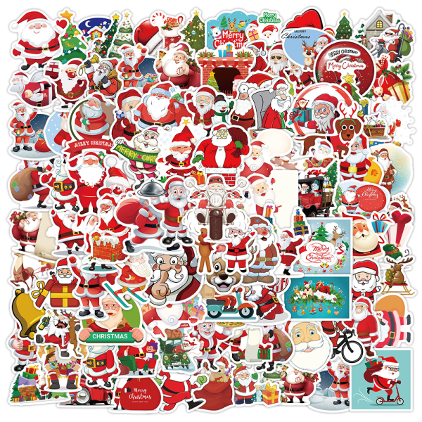 100Pcs Christmas Stickers for Kids , Cute Santa Vinyl Water Bottle Skateboard La