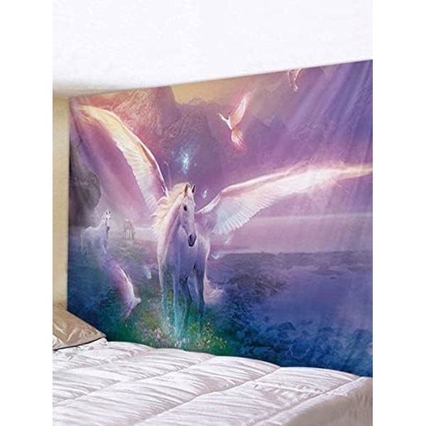 Dekorativ veggteppe til soverom - Enhjørninghest - 200 x 150 cm L