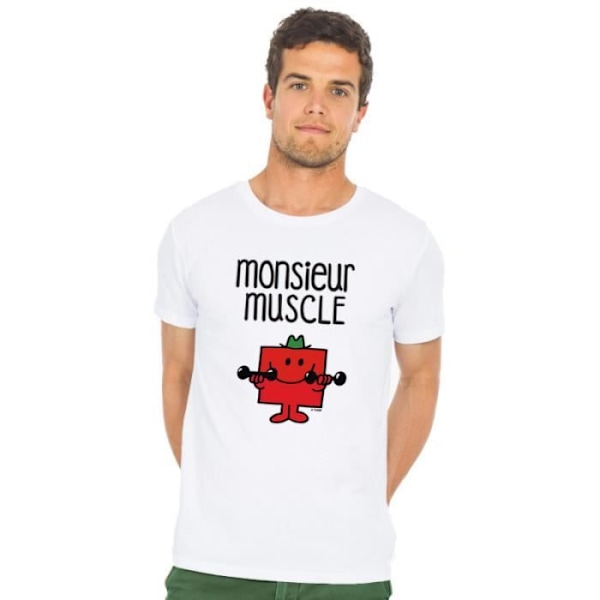 T-paita - MONSIEUR MADAME - MONSIEUR MUSCLE - 100% puuvillaa - Painettu Ranskassa - Lyhyet hihat Vit jag
