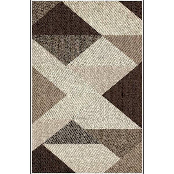 Matta - MIRAN - Brun - 80x150 cm - Halkskydd - Maskintvättbar - Modern kastanj