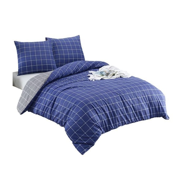 Sängkläder - TRENDY - 220x240 - 80% bomull - 20% polyester - Blått tryck Blå