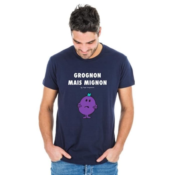 T-shirt - Monsieur Madame - GROGNON MAIS MIGNON 2 - 100% bomull - Korta ärmar - Rundad hals marinblå S