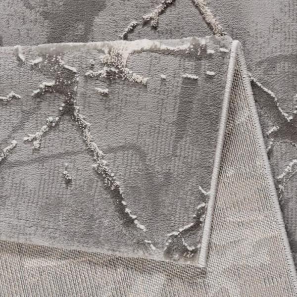 Indendørs tæppe - MANI TEXTILE - LEXA - Marmoreffekt - Grå - 80x300 cm Grå