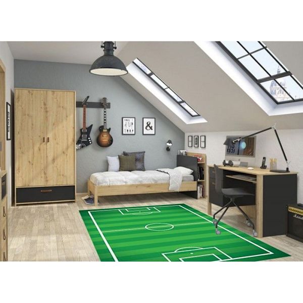 Vihreä SOCCER-matto, koko: 120x160 Grön