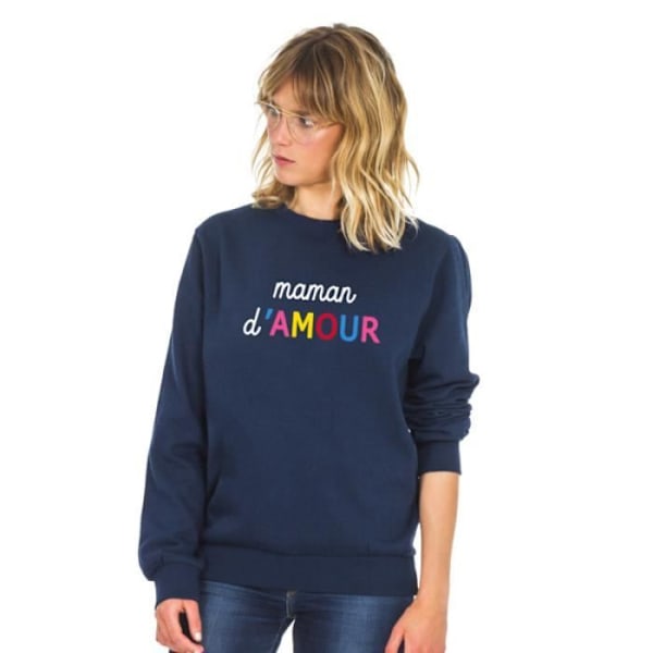 Sweat - Vi Er Familie - MAMAN D'AMOUR COLORÉE WAF - 100% bomuld - Lange ærmer - Marineblå marinblå XS