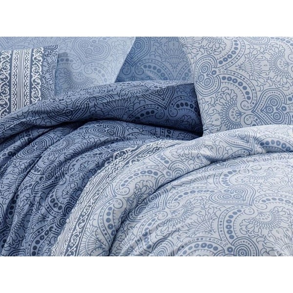 Sängkläder - CARIN - 220x240cm - 80% Bomull - Tryckt - Klassisk Blå