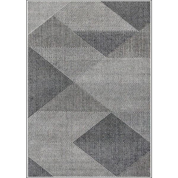Tæppe - MIRAN - Grå - 80x150 cm - Skridsikkert - Maskinvaskbart - Geometrisk