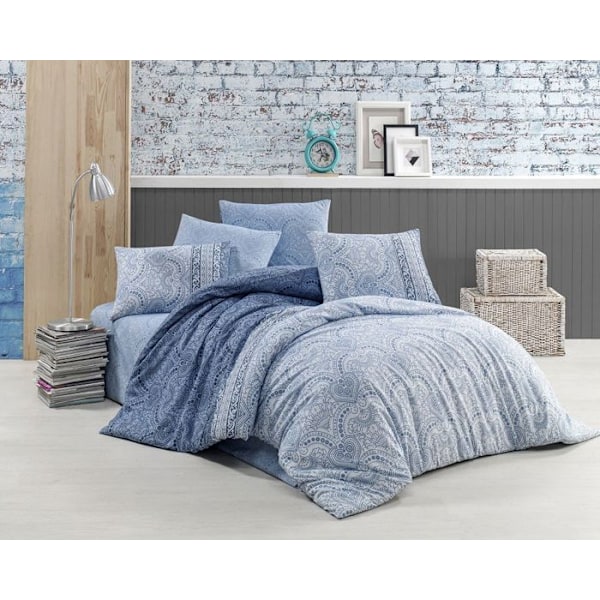 Sängkläder - CARIN - 220x240cm - 80% Bomull - Tryckt - Klassisk Blå